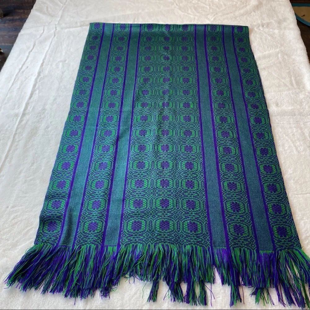 Large Green and Purple Scarf/Shawl